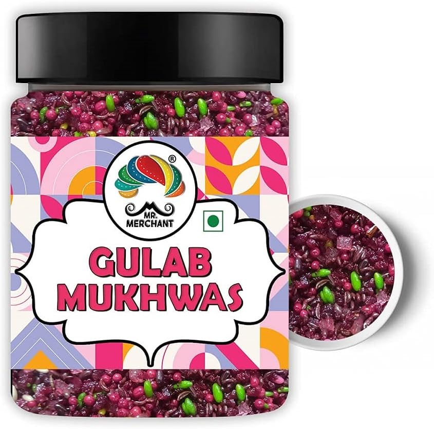 Gulab Mukhwas, Traditional Mouth Freshener Mukhwas Mix (Pack of 1 (300g Jar Pack))
