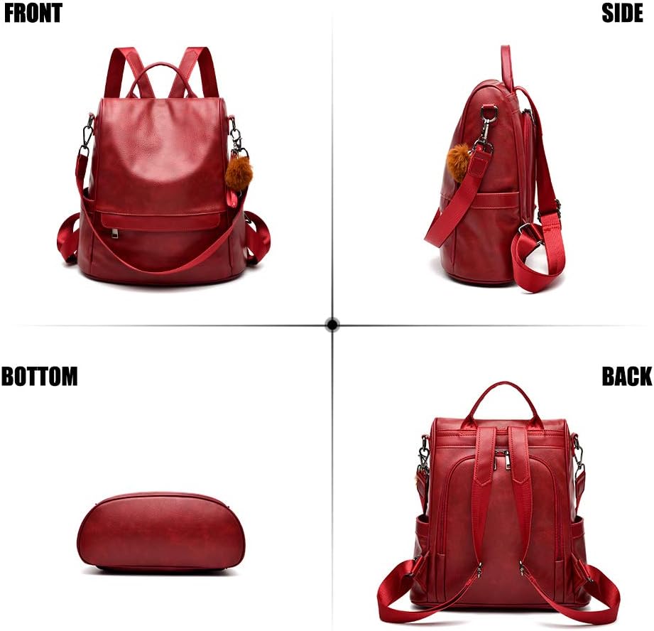CHERUTY Women Backpack Purse PU Leather Anti-theft Casual Shoulder Bag Fashion Ladies Satchel Bags - Image 7