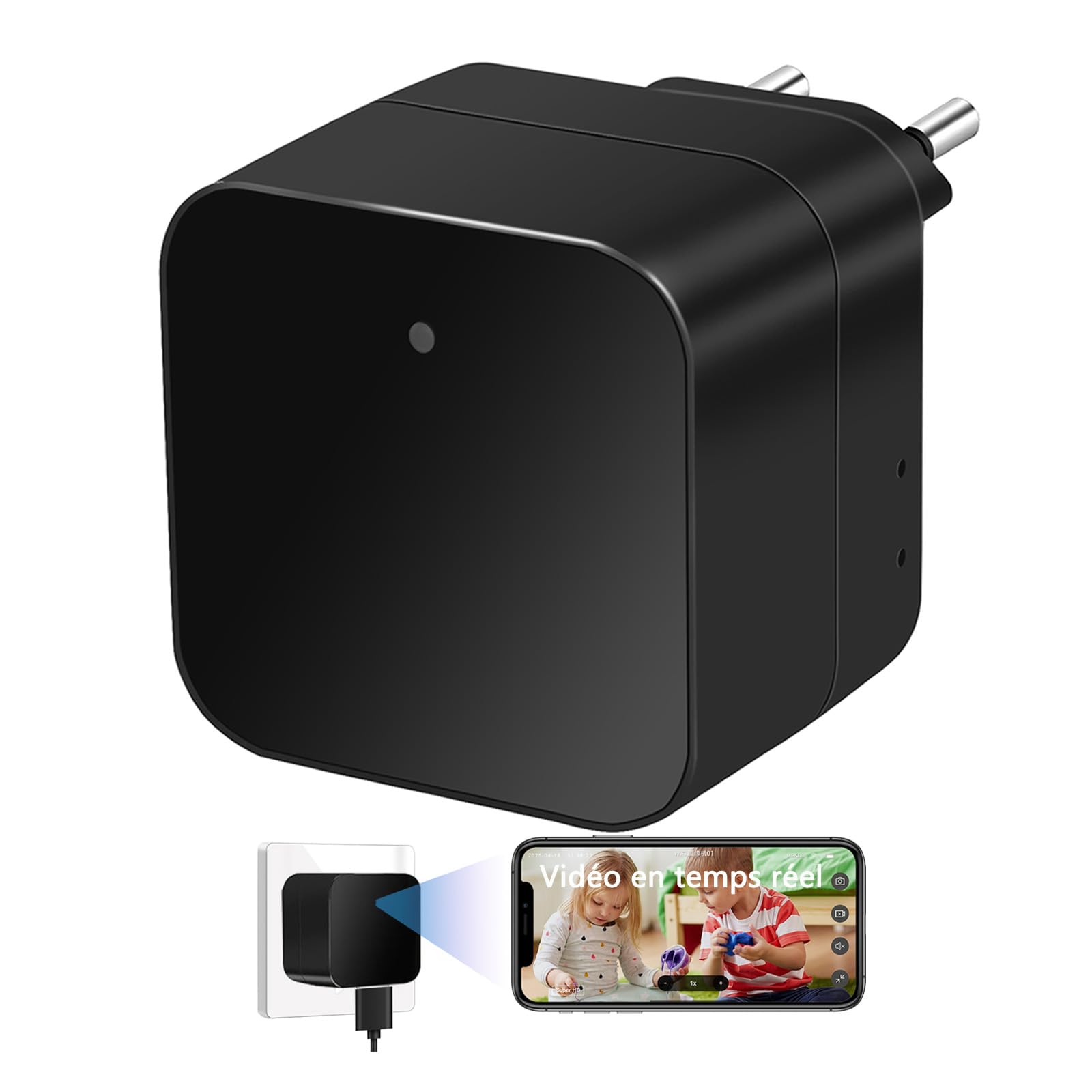 CYI Cargador USB con Cámara Oculta 1080P, Mini Cámara Espía Oculta WiFi 5G/2.4G, Camaras Espias Camufladas con Detección de Movimiento y Almacenamiento en la Nube para Uso en hogares, oficinas, etc.