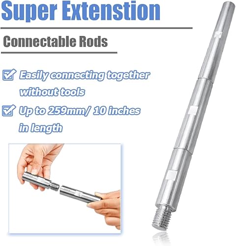 Miniatura 4 de Mesee Juego de 3 varillas de conexión de extensión de amoladora angular M14, placa de soporte de rosca M14, eje de extensión, barra de alargamiento