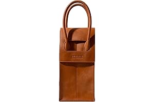 Elegant 2-Bottle Vegan Leather Wine Tote Carrier with Suede Interior