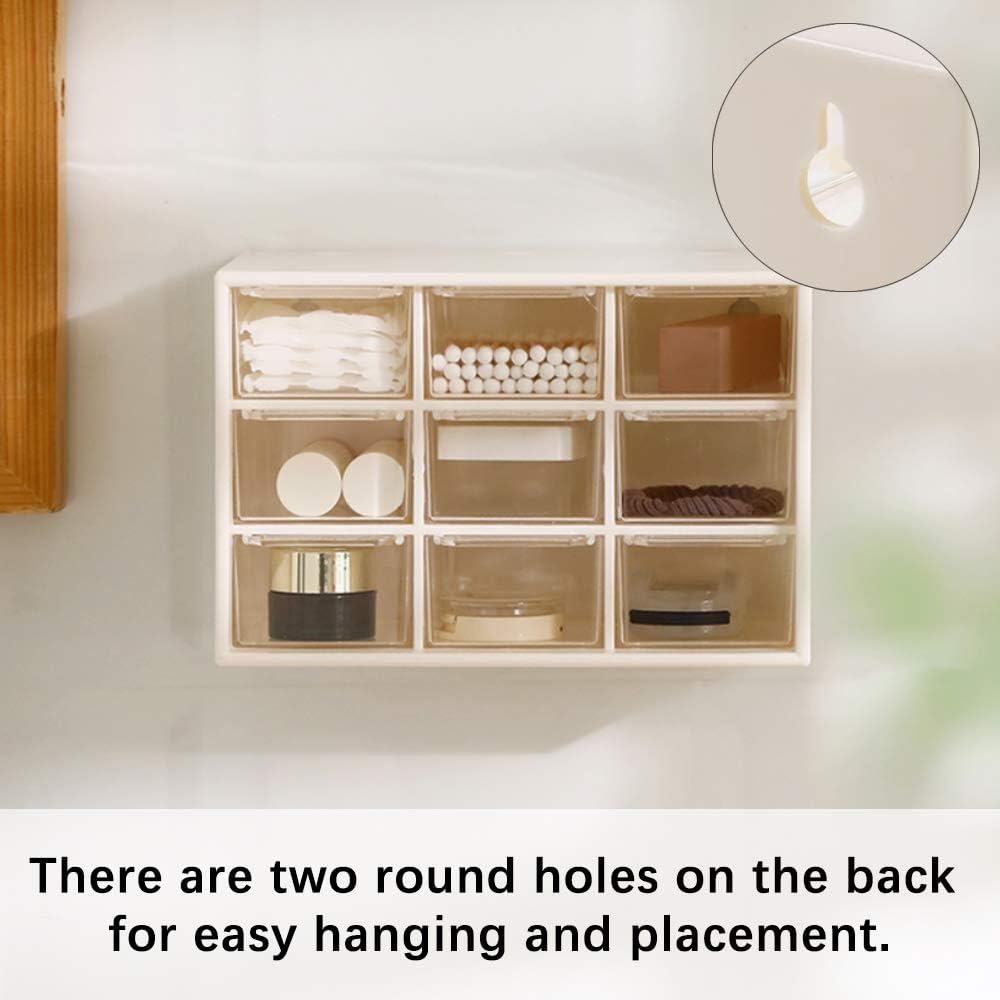 SITAKE Mini Plastic Drawer Organizer, Art Craft Organizers and Storage Used in Desk, Vanity in Home Or Office, 9 Removable Drawers for DIY Crafts, Art Supply, Office Supplies and Jewelry (Pink) image 5 of 7 B08V1MWGJS