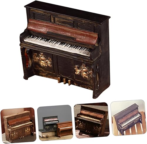 Miniatura 3 de Abaodam Mini piano para niños, juguetes musicales, escultura de piano, decoraciones para salas de casa, piano en miniatura, decoración de piano