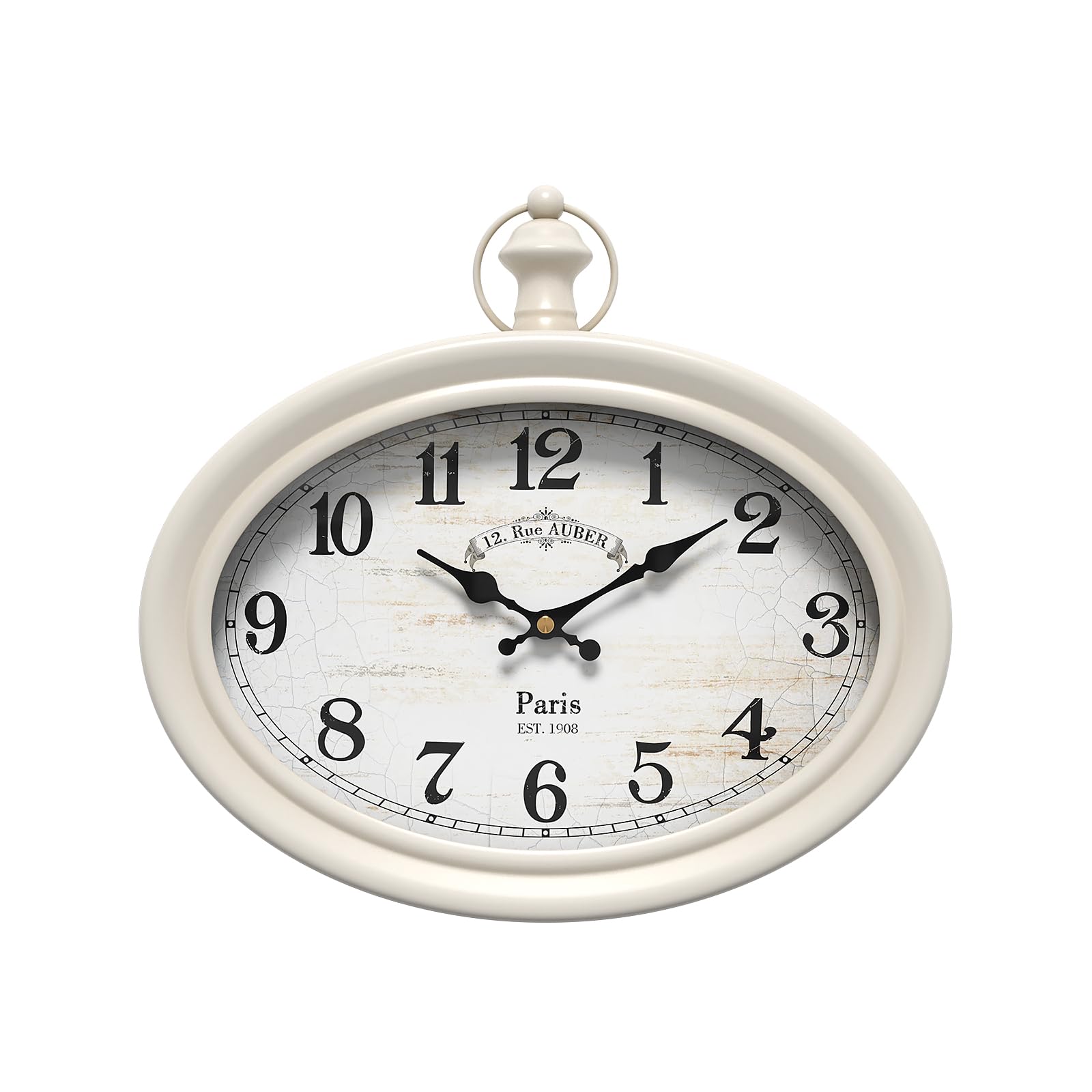 Amazon.com: Ddysins Retro Oval Wall Clock. White Vintage Antique