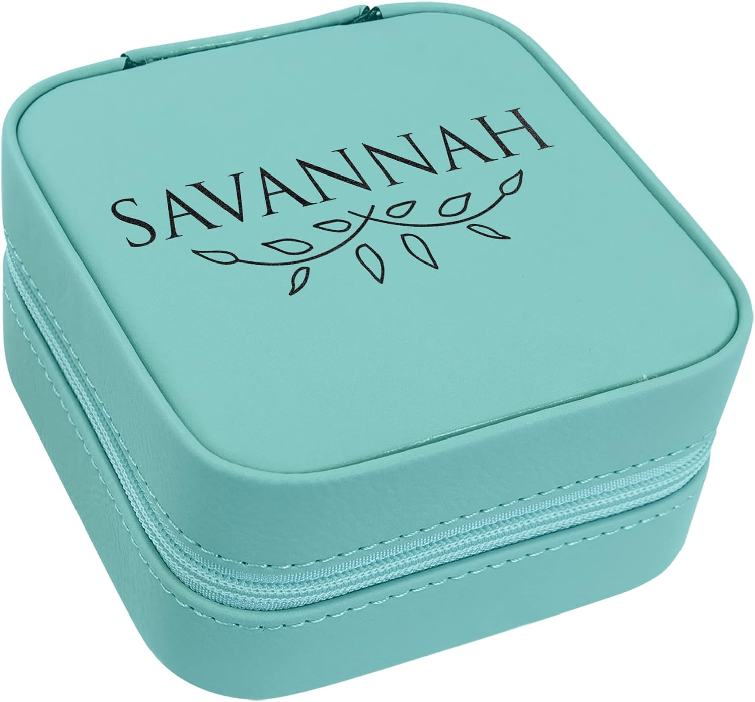 New Jwelery Storage Organized Travell Box, Laserable Leatherette Travel Jewelry Box For Women, Best Premium Storage Case, Travel Teal Jwelery Box