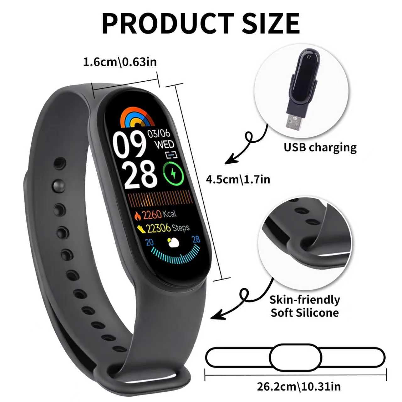 Fitness Activity Tracker, Xiao-mi Smart Band 9 with Heart Rate Sleep Monitor Step Calories Counter Blood Oxygen IP67 Waterproof, 14 Sports Mode 18 Day Battery Life for Kids Women Men (Black) (Black) — view 2
