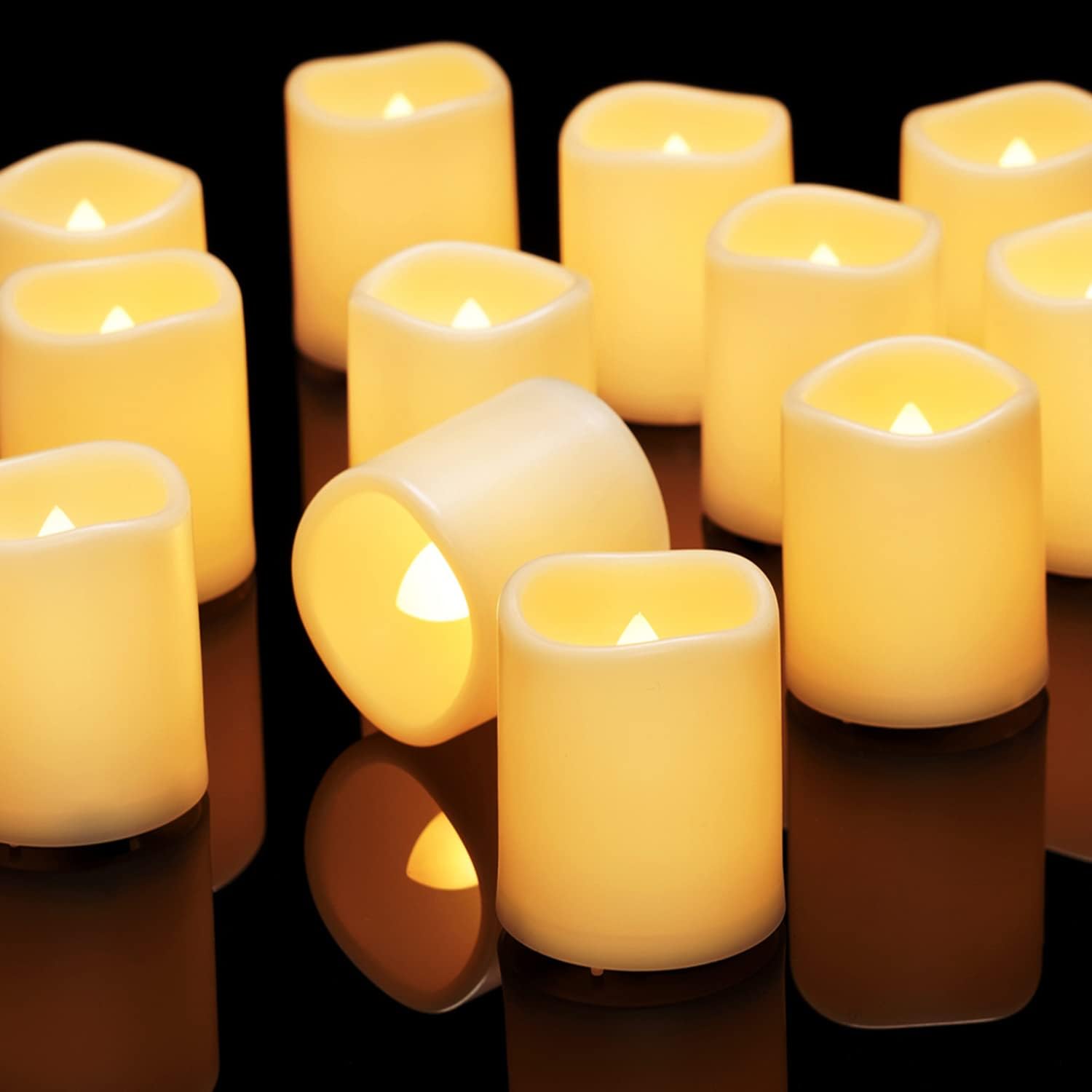 Homemory 12Pack Flickering Flameless Votive Candles, 200
