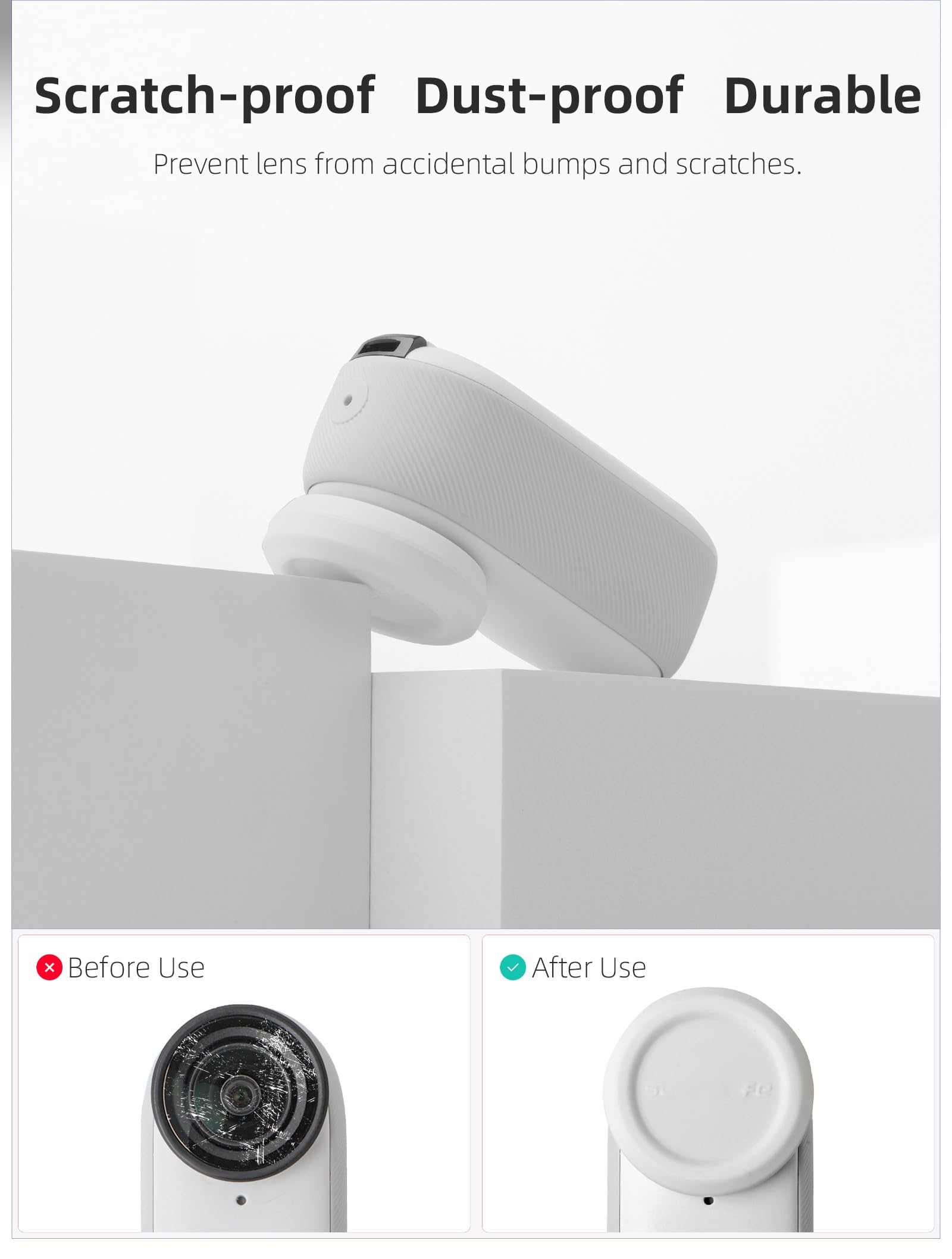 2 Pcs Silicone Lens Cap for Insta360 GO 3S Lens Protective Cover Anti-Scratch Lens Cover Dustproof Protective Cover Accessories Outdoor/Travel Lens Protector Lens Guard