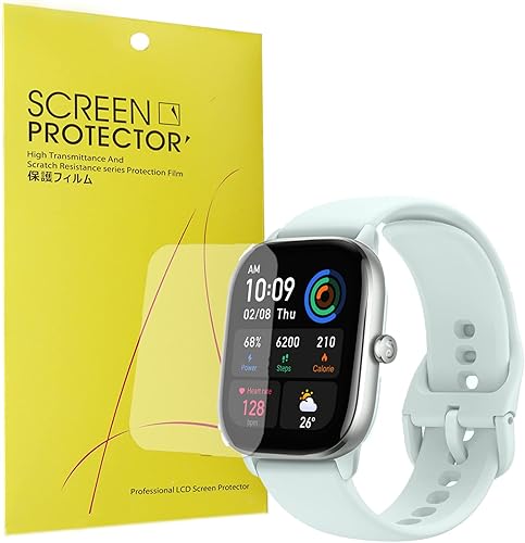 Protector de pantalla compatible con Amazfit GTS 4 Mini, 6 unidades Película transparente de TPU de cobertura completa compatible con Amazfit GTS 4