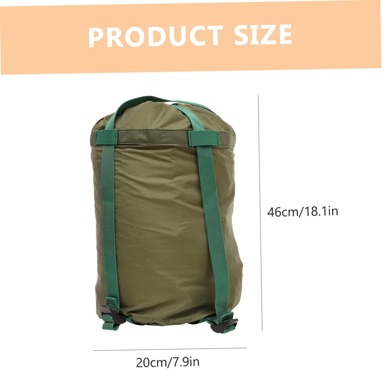 HONMEET Clothes Storage Pouch Portable Compression Bag for Camping and Hiking Drawstring Stuff Sack for Quilts and Sleeping Bags Lightweight Outdoor Storage Green