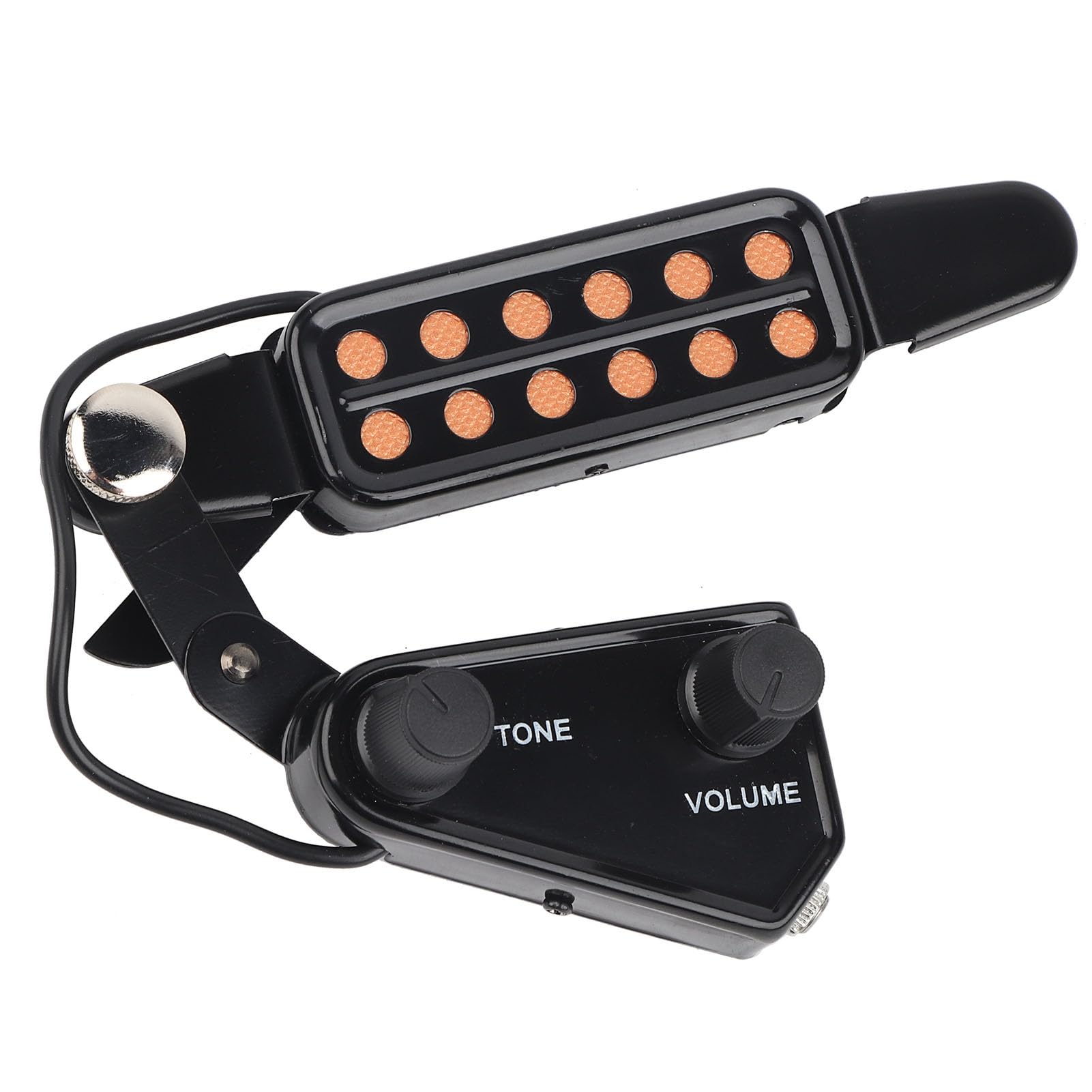 Pastilla para Guitarra Acústica, Guitarra Acústica Pastilla De 12 Orificios con Afinador De Volumen Y Tono para Guitarra Acústica La Almohadilla Evita Daños a La Guitarra