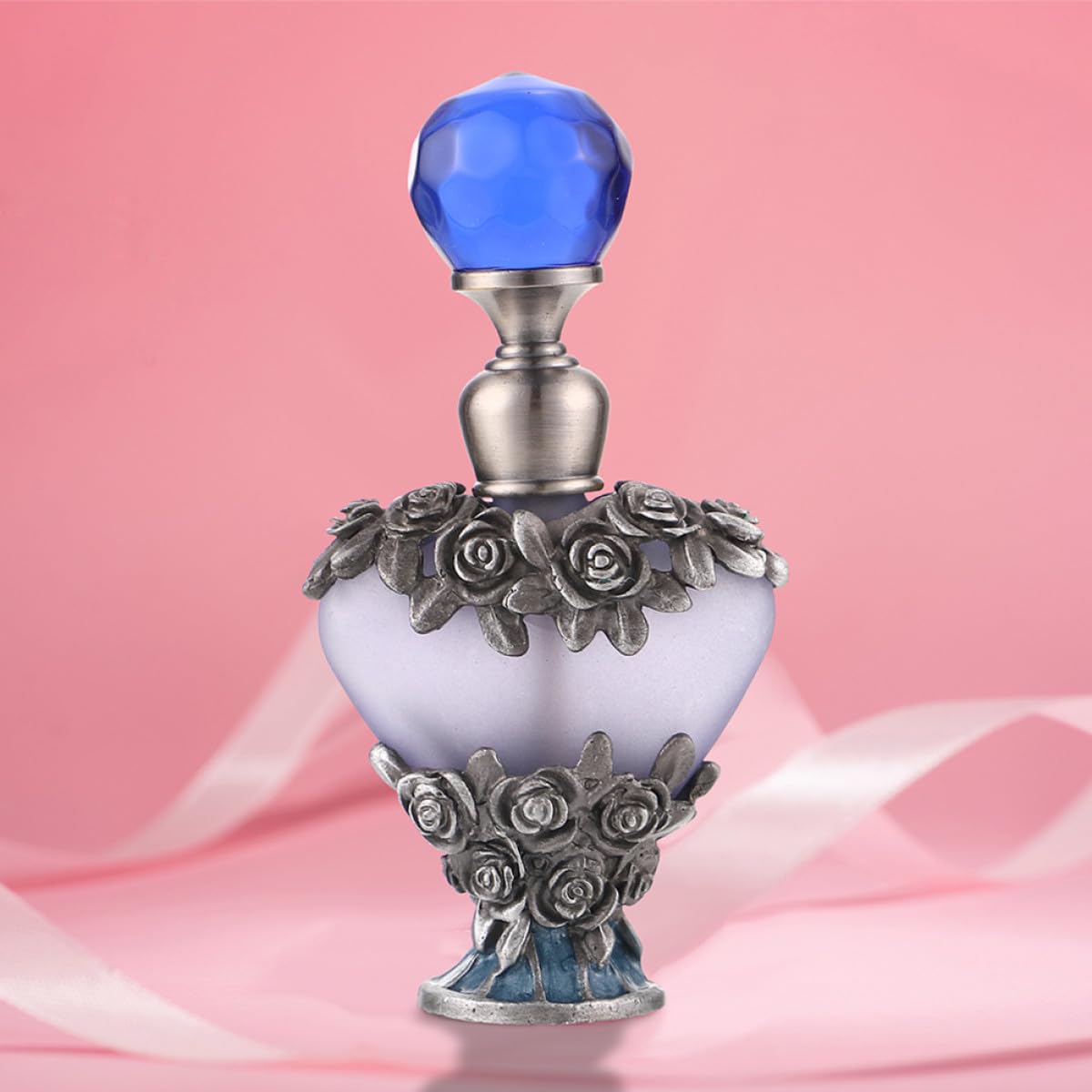 Ciieeo Botellas de Perfume Vacías Vintage 2 Piezas 5 Ml, Frascos de Aromaterapia para Aceites Esenciales y Perfumes, Diseño Pintado a Mano, para Uso Diario y Viajes