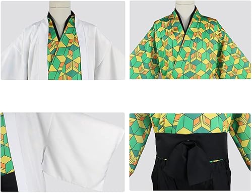 Vista 6 de Cosplay Costume Anime Sabito Cosplay Kimonos Outfit Uniform With Wig Full Set Halloween