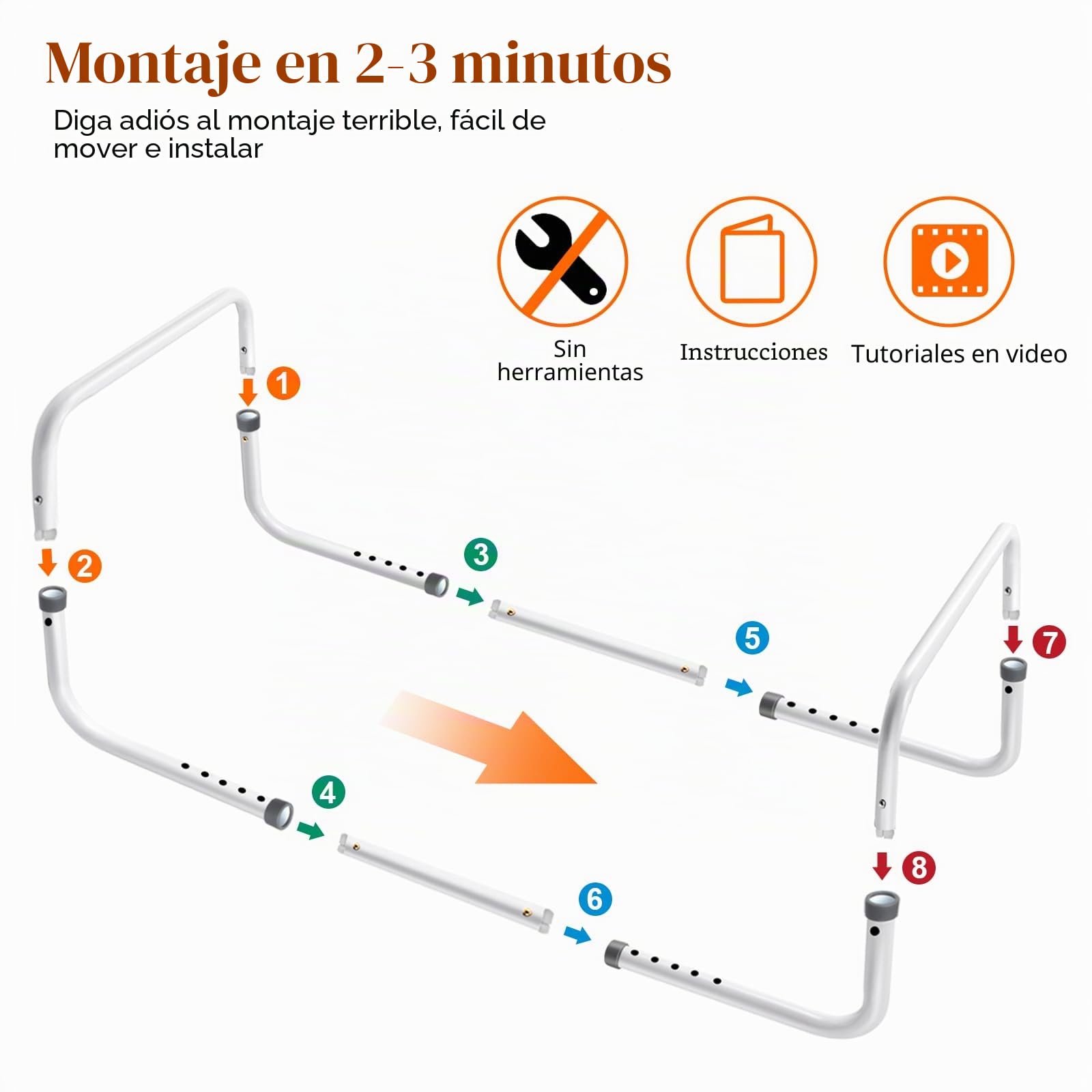 DePango Elevador de Manta para Pies, Elevador de Manta de Aleación de Aluminio para Pie Dedos Pierna Rodilla Tobillo Recuperación Post Cirugía, 4 Clips Incluidos