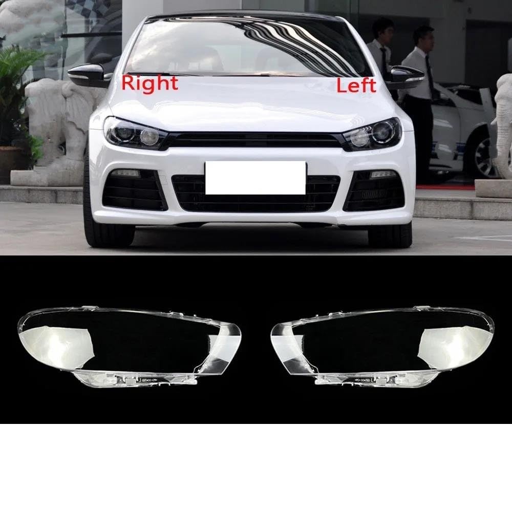 Coche Lámpara Cubierta Para VW Para Scirocco 2009 2010 2011 2012 2013 2014 2015 2016 Cubierta Faro Carcasa Faro Lente Pantalla Transparente De Plexiglás(A,A Piar)