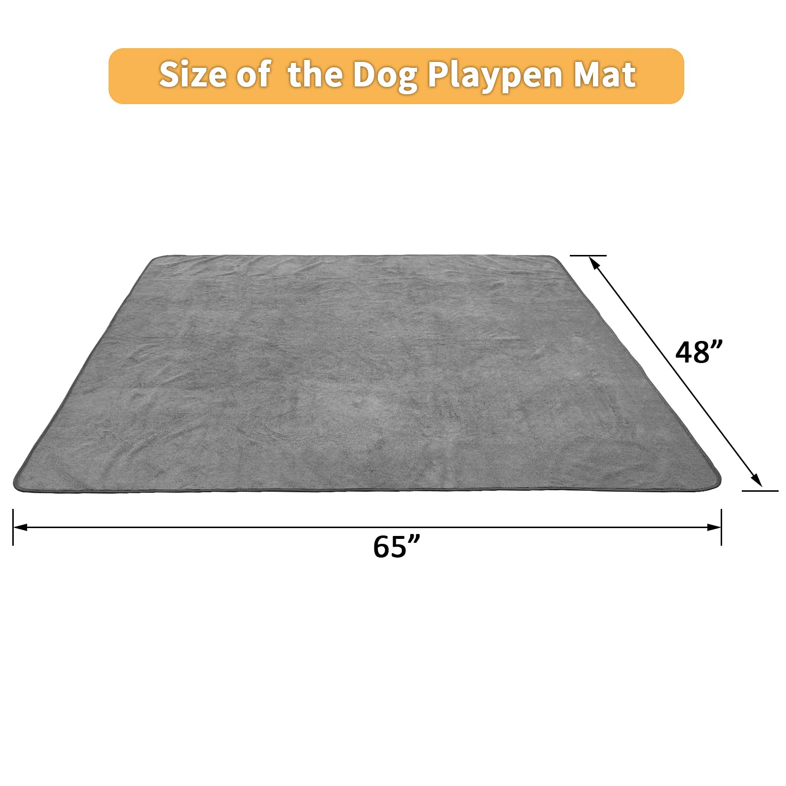 Dog Pee Pad Washable - Extra Large Instant Absorb Thicker Training Pads Non-Slip Pet Playpen Mat Waterproof Reusable Floor Mat Ideal for Puppy Senior Dog Whelping Incontinence Housebreaking (65“x48)