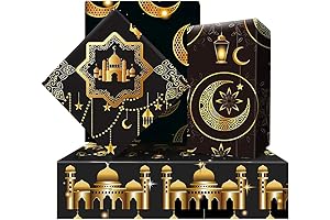 Geluode Eid Mubarak Gift Wrap 8 Pack Star Mosque Lantern