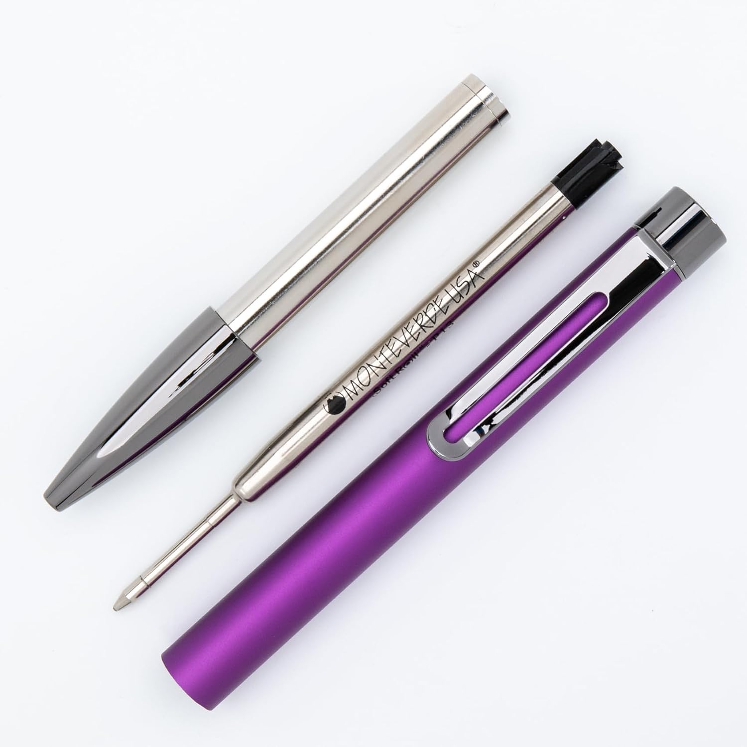 Monteverde USA Ritma Ballpoint Pen in Purple – Stylish Matte Finish, Gunmetal Accents, Refillable Twist-Action – Luxury Pen for Creative Minds & Writing Enthusiasts