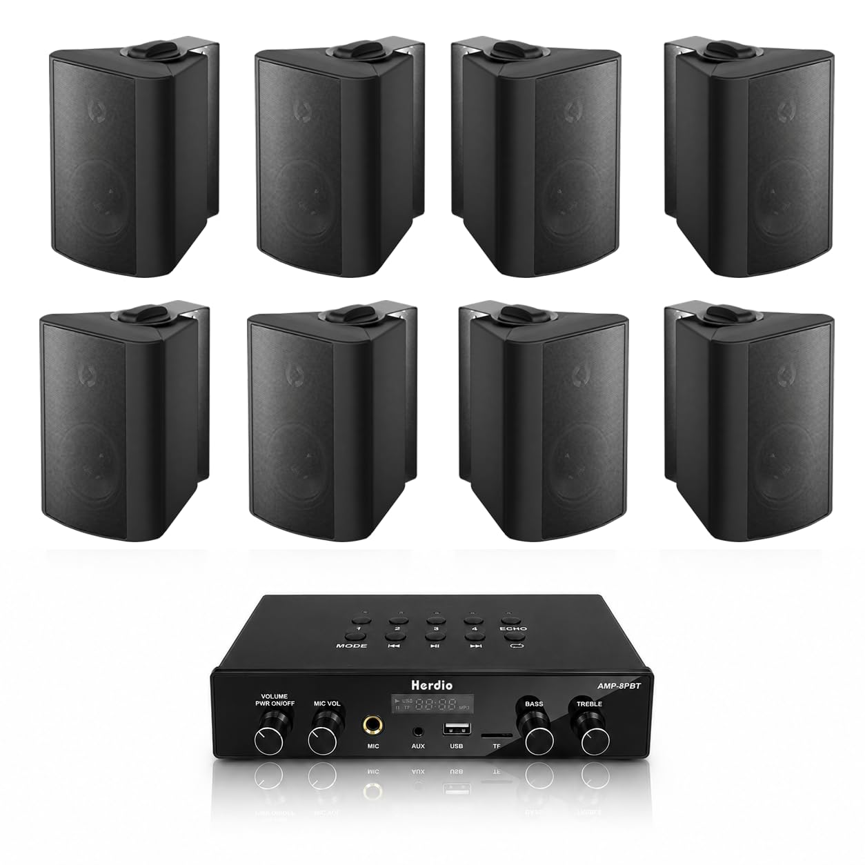 Herdio 4 Zone Bluetooth Amplifier with Outdoor Speakers System