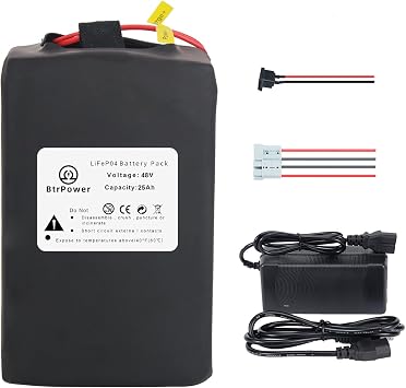 48V 52V 25Ah 30Ah 40Ah LiFePO4 Lithium B attery,Built-in 40A BMS