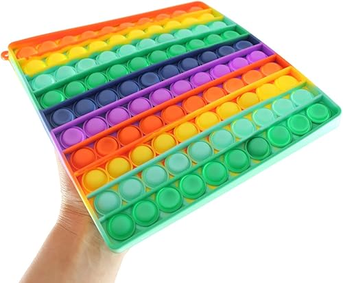 Miniatura 4 de Curious Minds Busy Bags 1 juego grande de burbujas arcoíris de 8 pulgadas  Juguete de silicona Push Poke Bubble Wrap Fidget  Juguete sensorial para