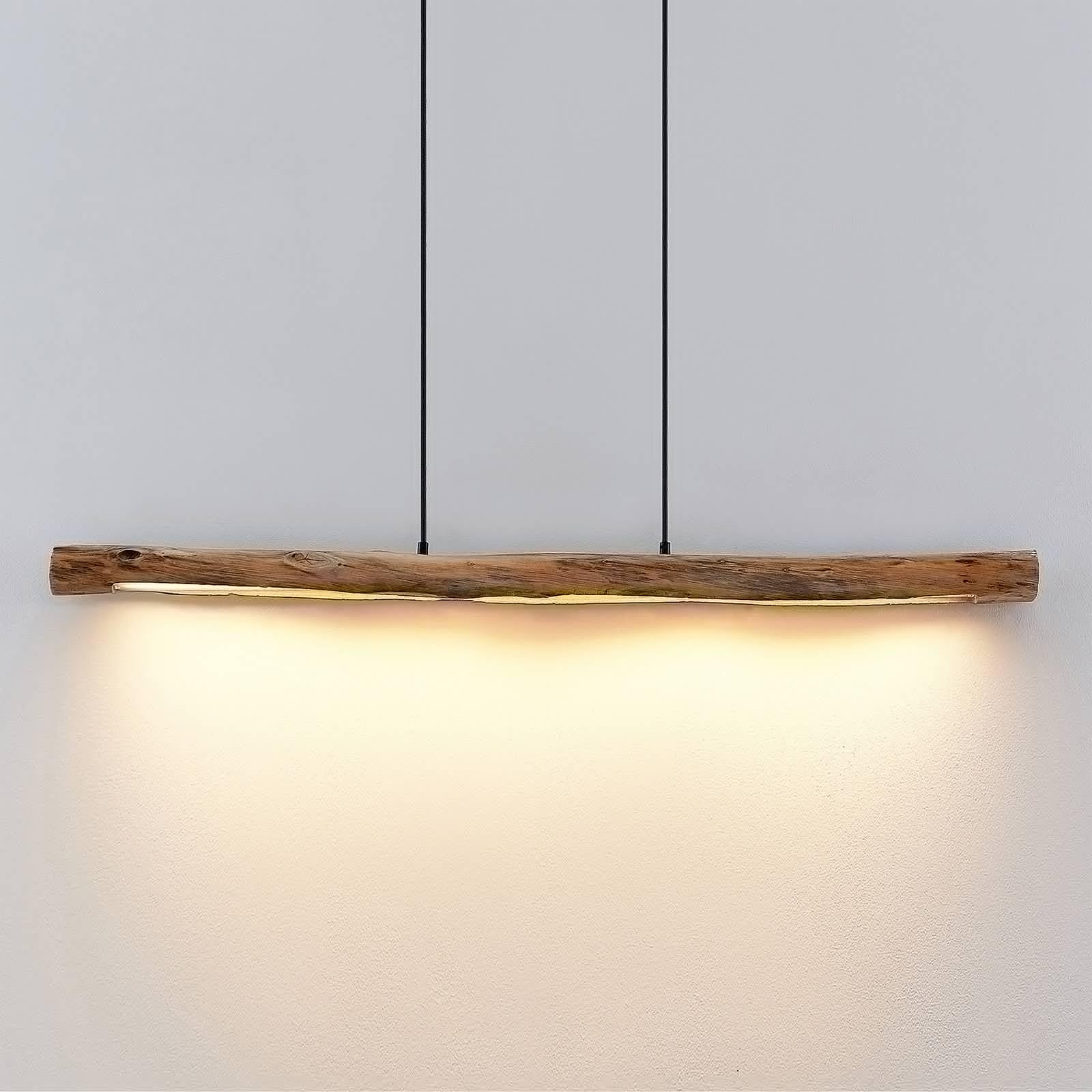Lindby LED Lámpara colgante Nekala en Negro hecho de Madera e.o. para Salón & Comedor (1 llama, lámpara, techo