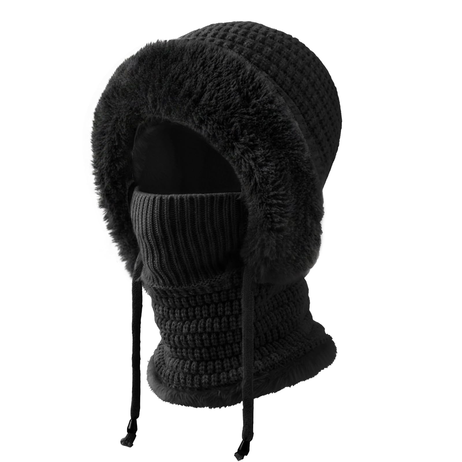 DRESHOW Winter Thermal Hat with Neck Warmer for Women Knit Balaclava Hood Women Offer Windproof Warmth for Outdoor Skiing Hiking Winter Adventures