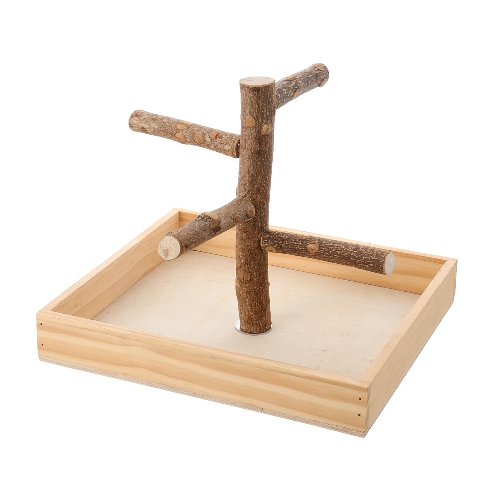 Percha de Madera para Pájaros, Puesto de Entrenamiento Portátil Beige | Percha Pájaros, Soporte de Juego Portátil, Juguete de Madera para Ejercicios de Aves Pequeñas