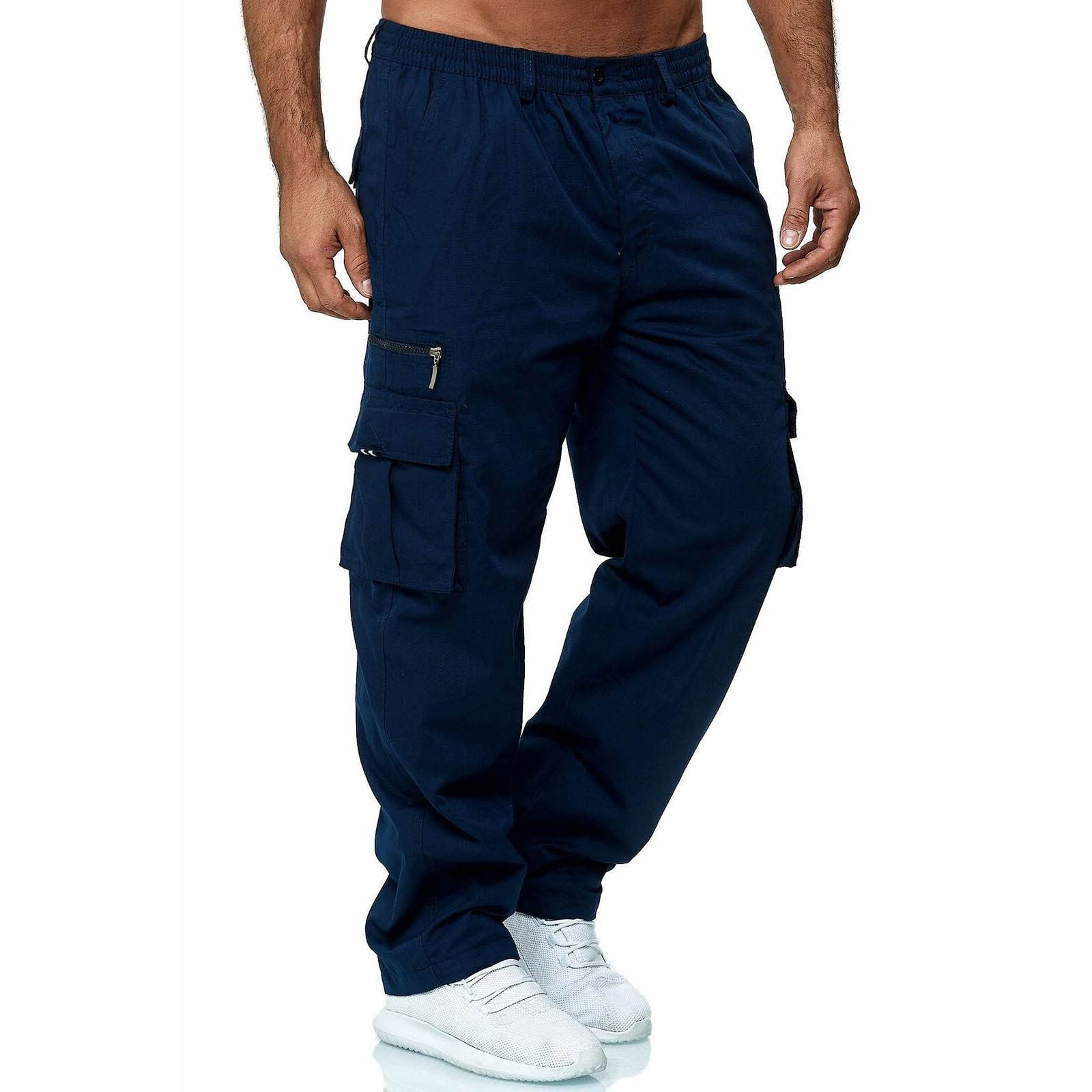 Generisch Freizeithose Herren Einfarbig Hose Männer Mit Taschen