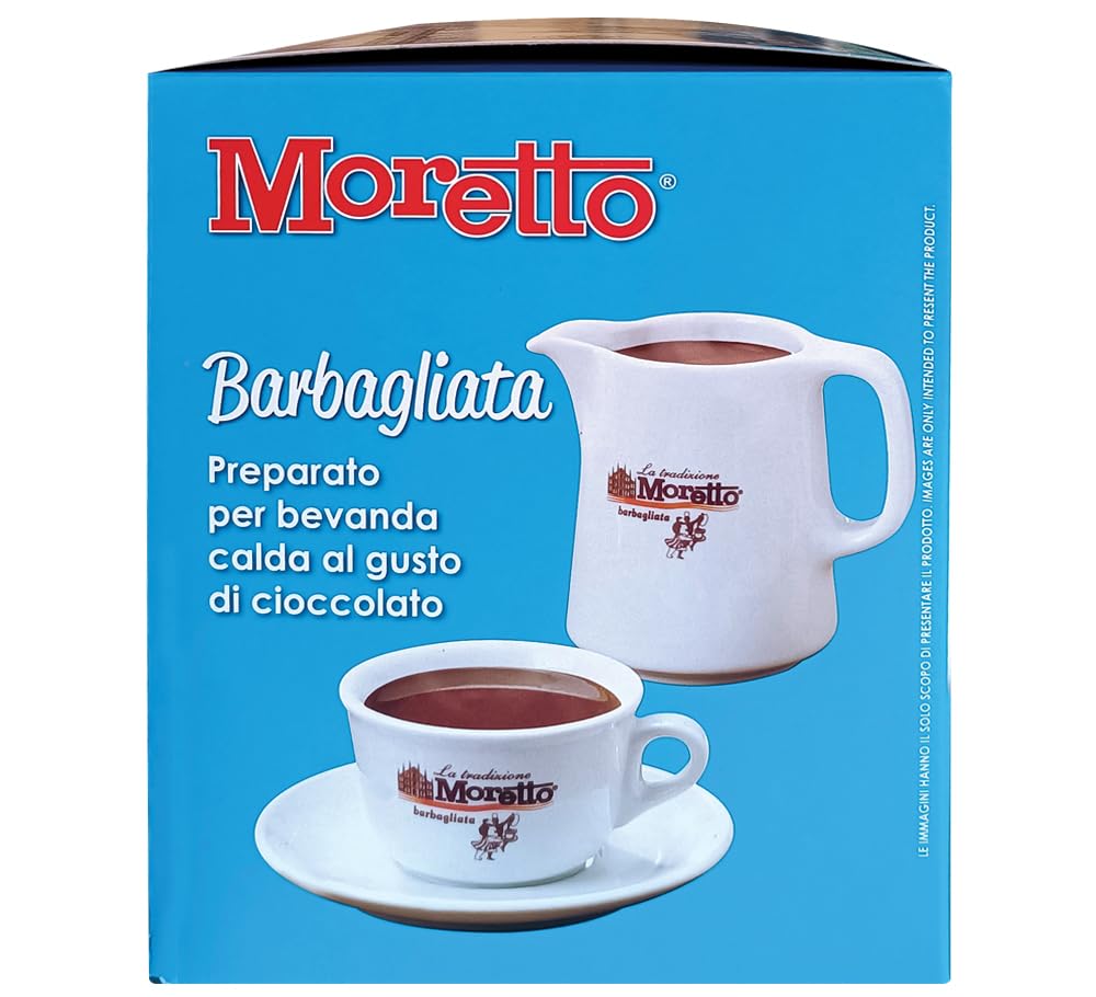 MORETTO Barbagliata - preparato in polvere per cioccolata calda in tazza - gusto CIOCCOLATO - 1 scatola con 50 bustine