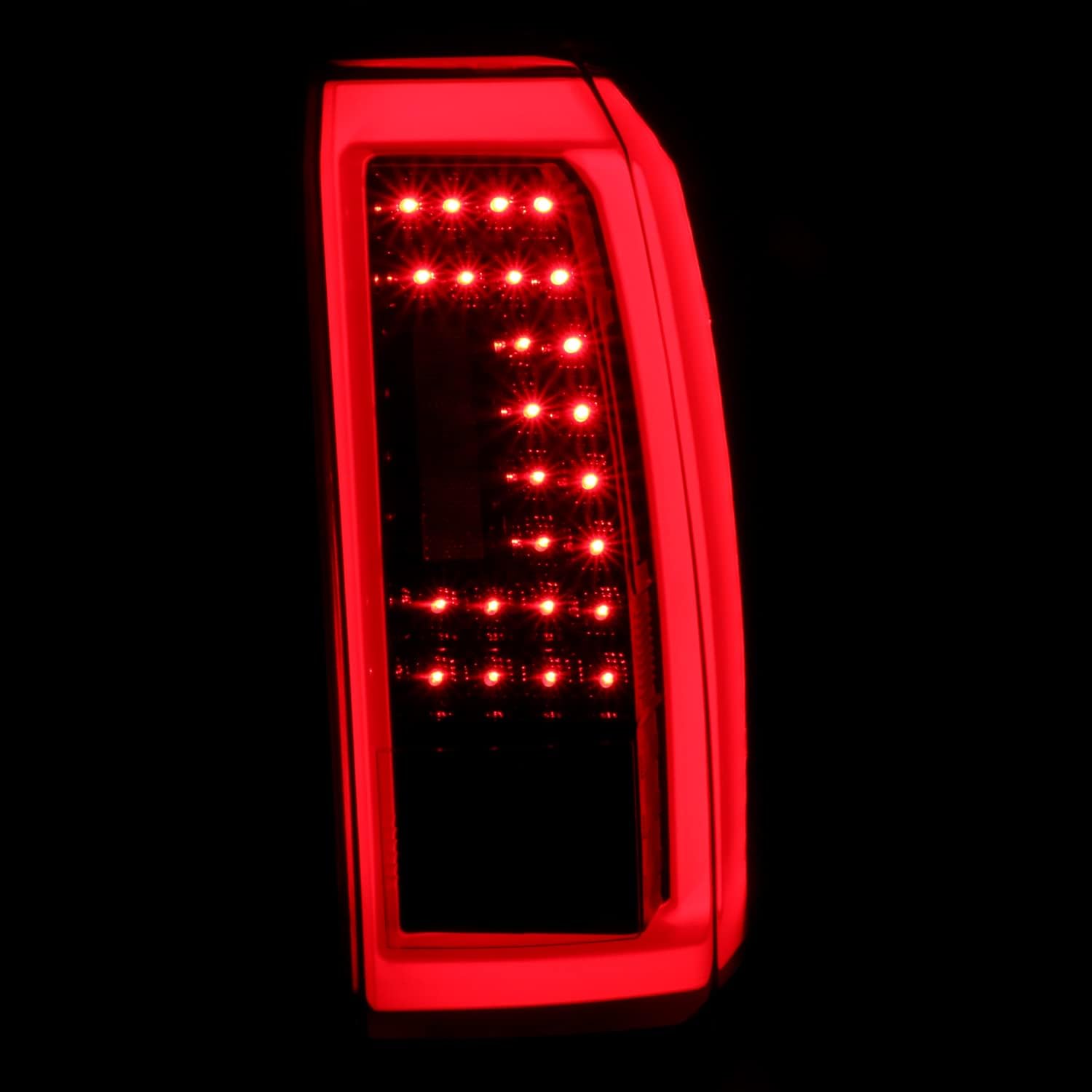 SPEC-D TUNING Jet Black Housing Red LED Bar Tail Lights Compatible with 2015-2020 GMC Yukon Denali SLE SLT, 2015-2020 GMC Yukon XL Denali SLE SLT, Left + Right Pair Assembly