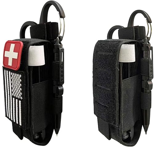 Paquete de 2 bolsas Tq para torniquete Molle, bolsa táctica para torniquete Tq y trauma, soporte de bolsa de cizalla médica