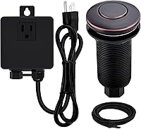 Vista 15 de Kit de interruptores de aire para eliminación de basura SinKtop con botón de acero inoxidable, oro champán Champagne bronce