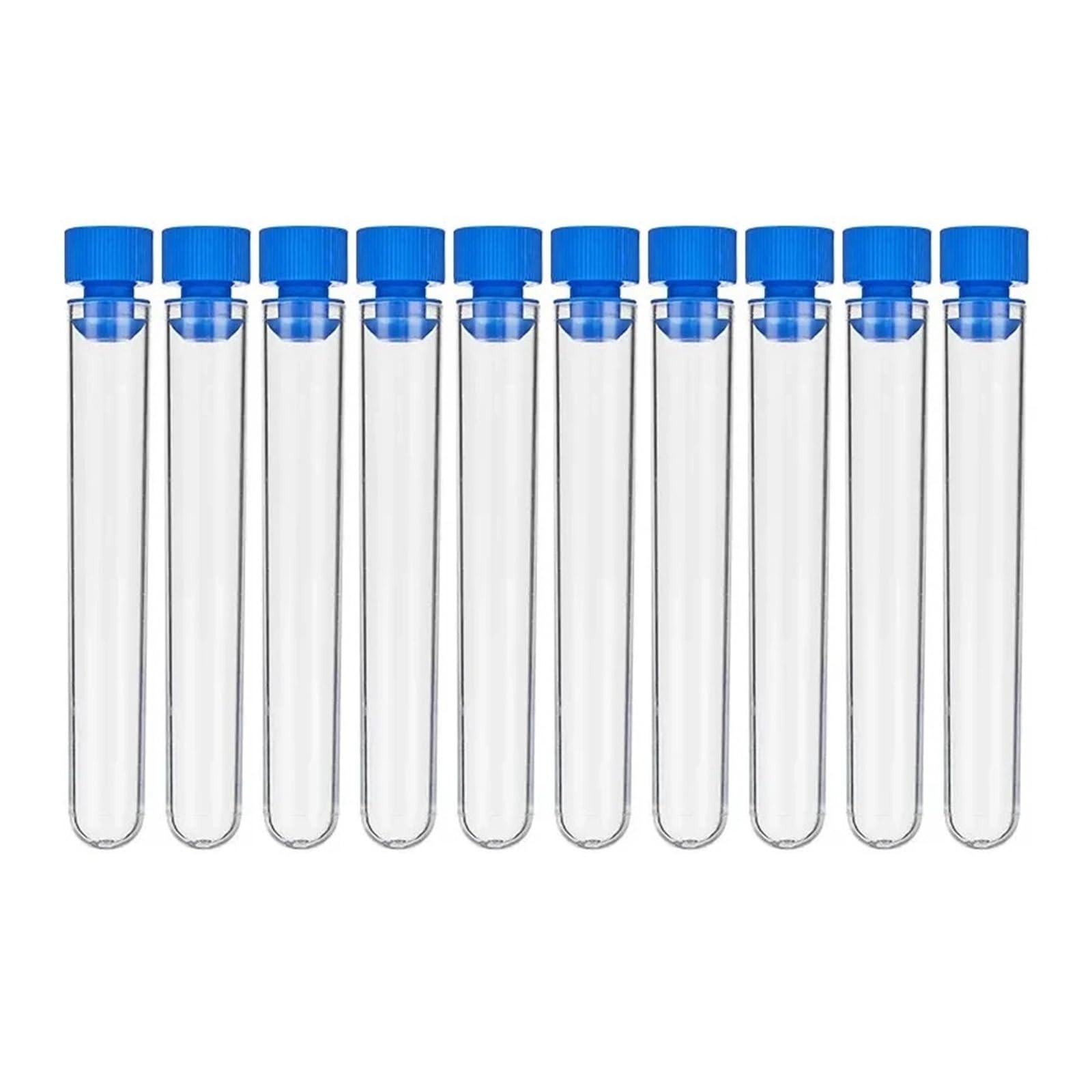 yingyingjia Plastikowa Probówka 13x100mm Przezroczysta Probówka Laboratoryjna Przezroczyste Probówki Z Korkiem Materiały Laboratoryjne Do Nauczania W Szkole, 50 Szt.(White (50pcs))
