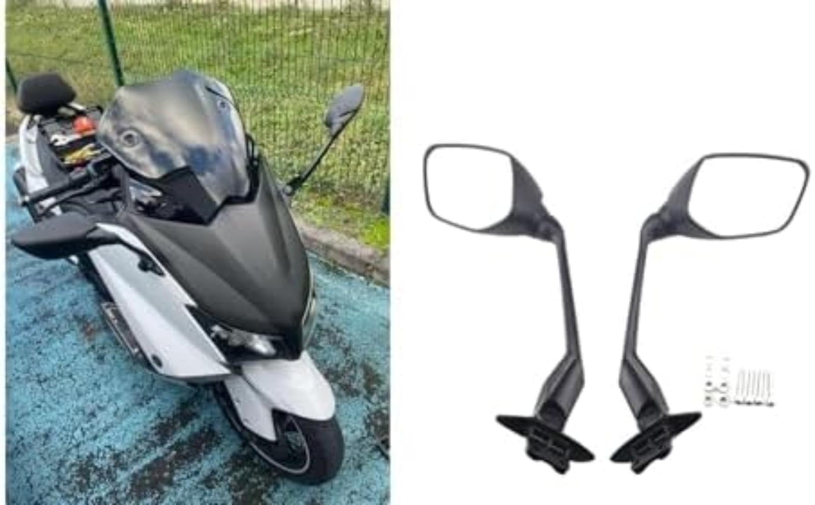 Lusterko wsteczne motocykla, dla T Max530, dla Tmax 530 2012-2013-2018 lusterka wsteczne boczne Lusterko wsteczne roweru (1Pair Black) Lusterko wsteczne roweru (1Pair Black)