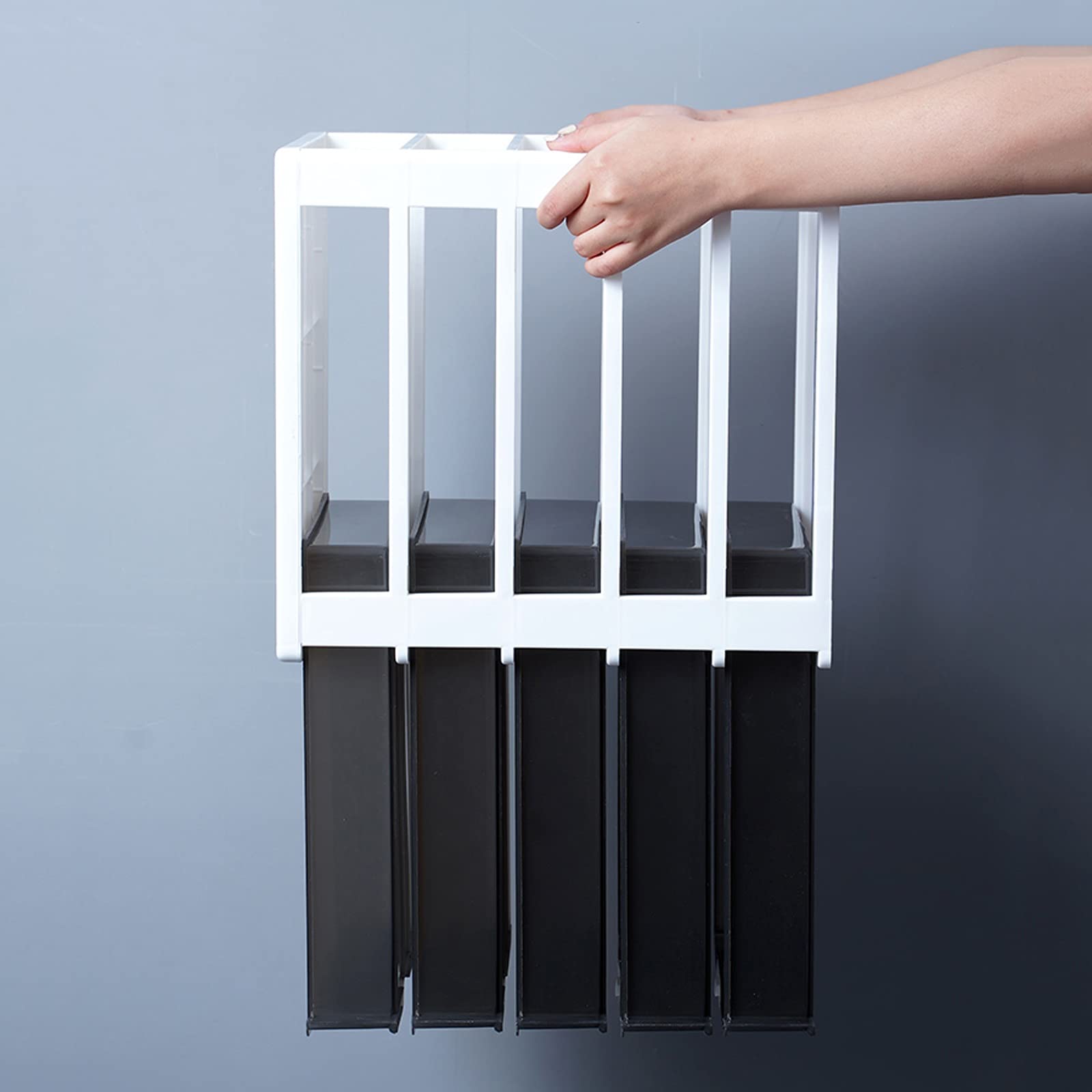 Caja de almacenaje Caja de almacenamiento Organizador de escritorio de 4 cajones Organizador de escritorio de plástico con cajón transparente y caja de almacenamiento de escritorio de oficina de mango