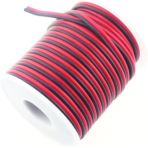 40FT 18 Gauge Boat Light Extension Cable 2pin Red Black Wire Cord for Boat Navigation Lights