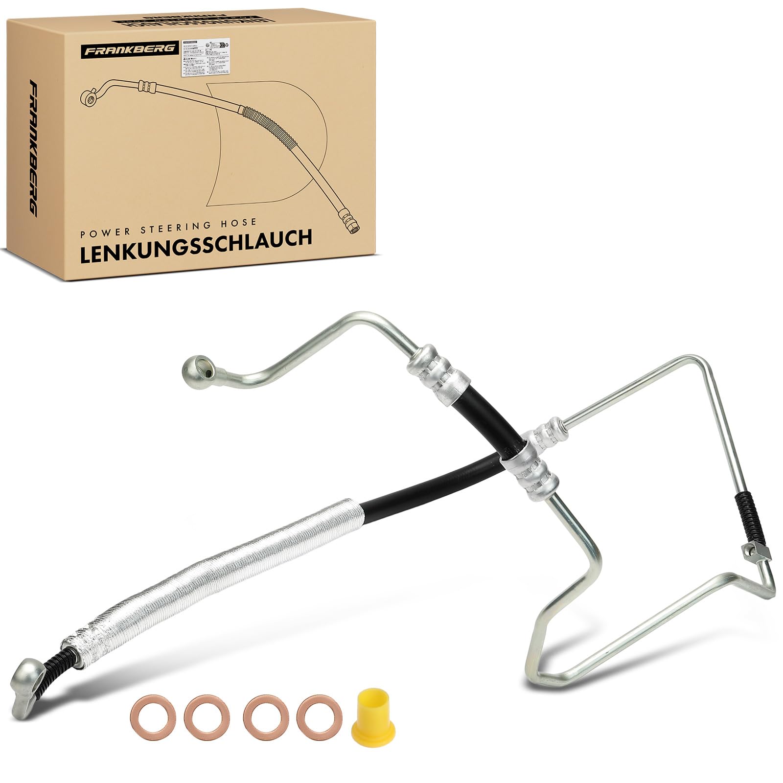 Frankberg 1x Servolenkung Schlauch von Hydraulikpumpe nach Lenkgetriebe Kompatibel mit Arosa 6H 1.0L 1997-2004 Polo 6N1 1.0L-1.6L 1994-1999 Polo 6N2 1.4L 1999-2000 Replace# 57192
