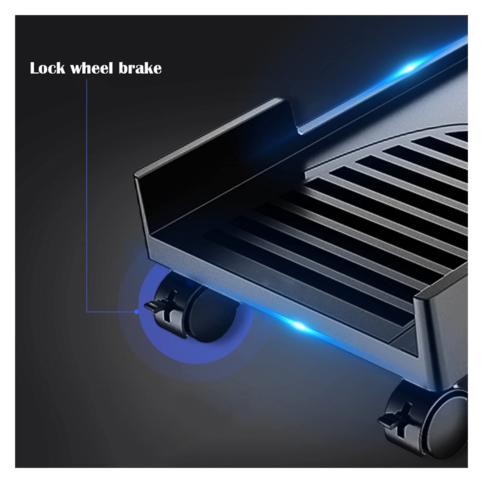 Support de Boitier PC ordinateur Mobile PC Support d'accueil avec roue CPU Panier de support, support de plancher de bureau, style hôte de refroidissement, protéger l'hôte et le support facilement Sup