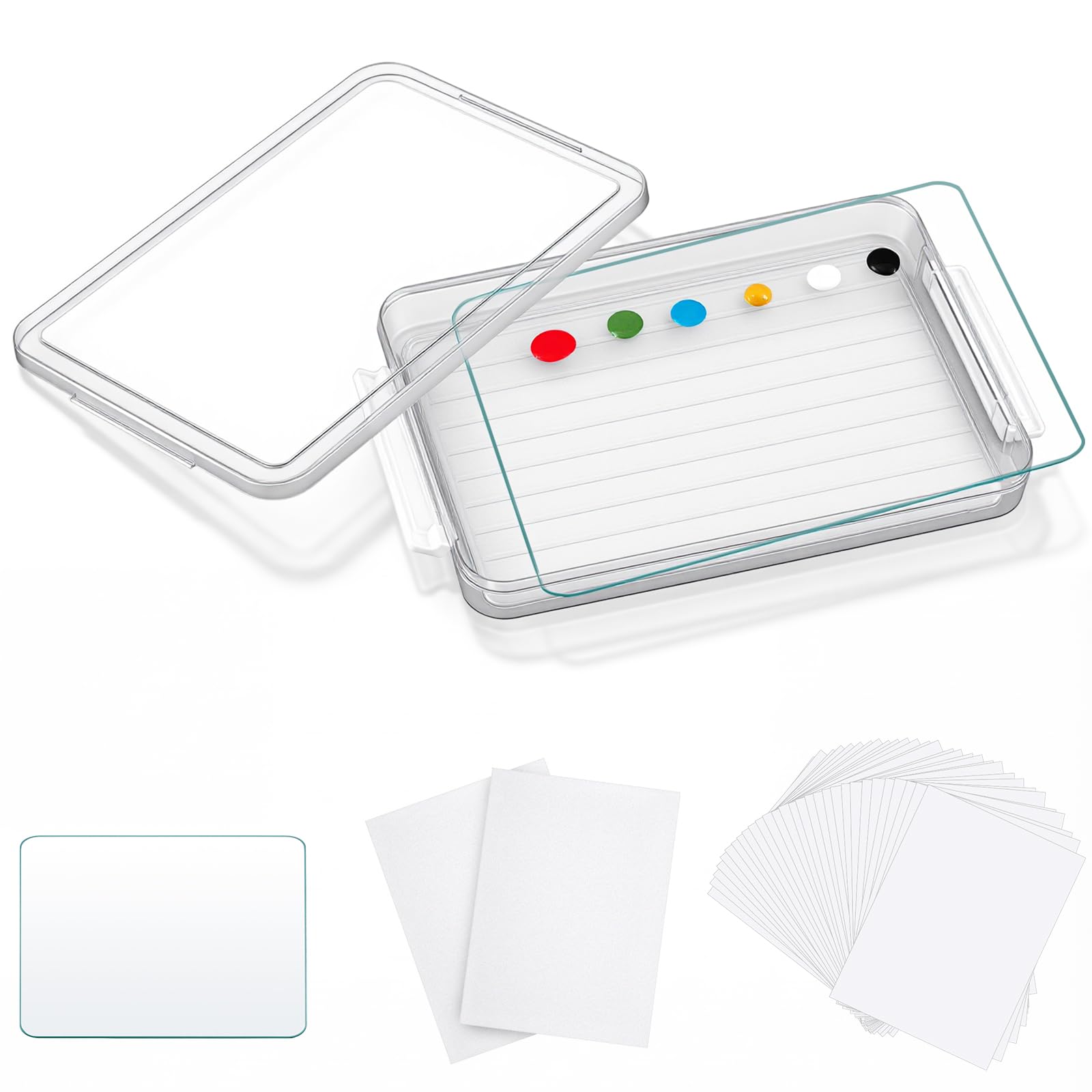 Nuanchu Ölfarbenpalette, 22,9 x 30,5 cm, transparent, gehärtetes Glas, Künstler-Set mit 40 Blatt Einwegpapier und 2 Schwämmen, leicht zu reinigen zum Malen, hält Farbe frisch, DIY, Anfänger, 1 Stück