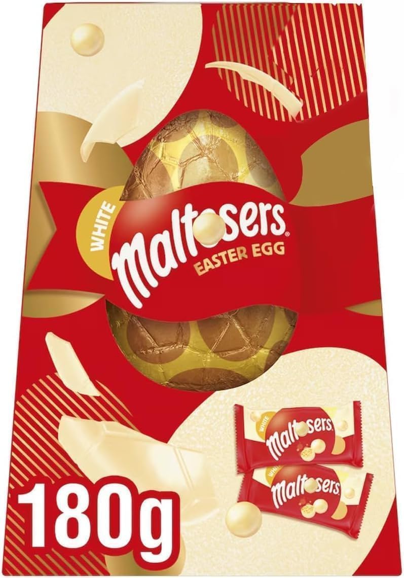Primium Easter Chocolate Eggs Variety Flavours & Fillings - For Easter Best gift for Friends & Family (Maltesers White Chocolate Easter Egg 180g)