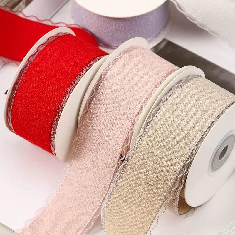 Einfarbiges Spitzenband mit transparentem Rand, DIY-Schleifen, Kinderhaarspangenbox, Verpackung, Schnürzubehör, Handarbeit, Basteln, 04, 3,0 mm, 300 Yards