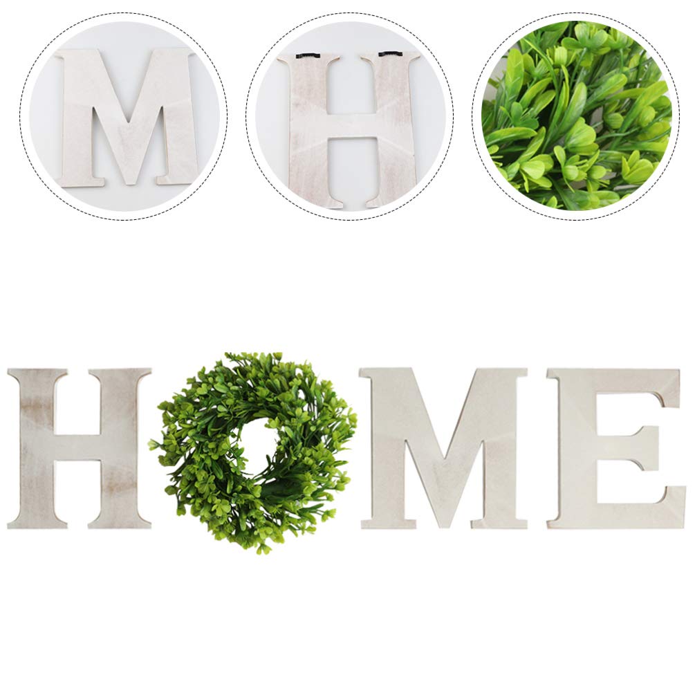 Homoyoyo Adorno Colgante de Madera Blanco Letras Home para Decoración de Pared en Oficina en Casa y Fotografía, Diseño Único y Elegante