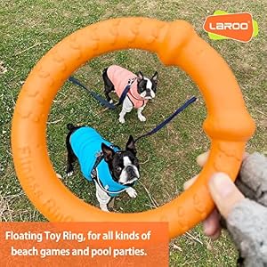LaRoo Dog Flying Ring Toys, Floating Flying Dog Disc Toys, Summer Pet Training Outdoor Durable Chew Toys for Medium and Large Dogs LaRoo Dog Flying Ring Toys, Floating Flying Dog Disc Toys, Summer Pet Training Outdoor Durable Chew Toys for Medium and Large Dogs