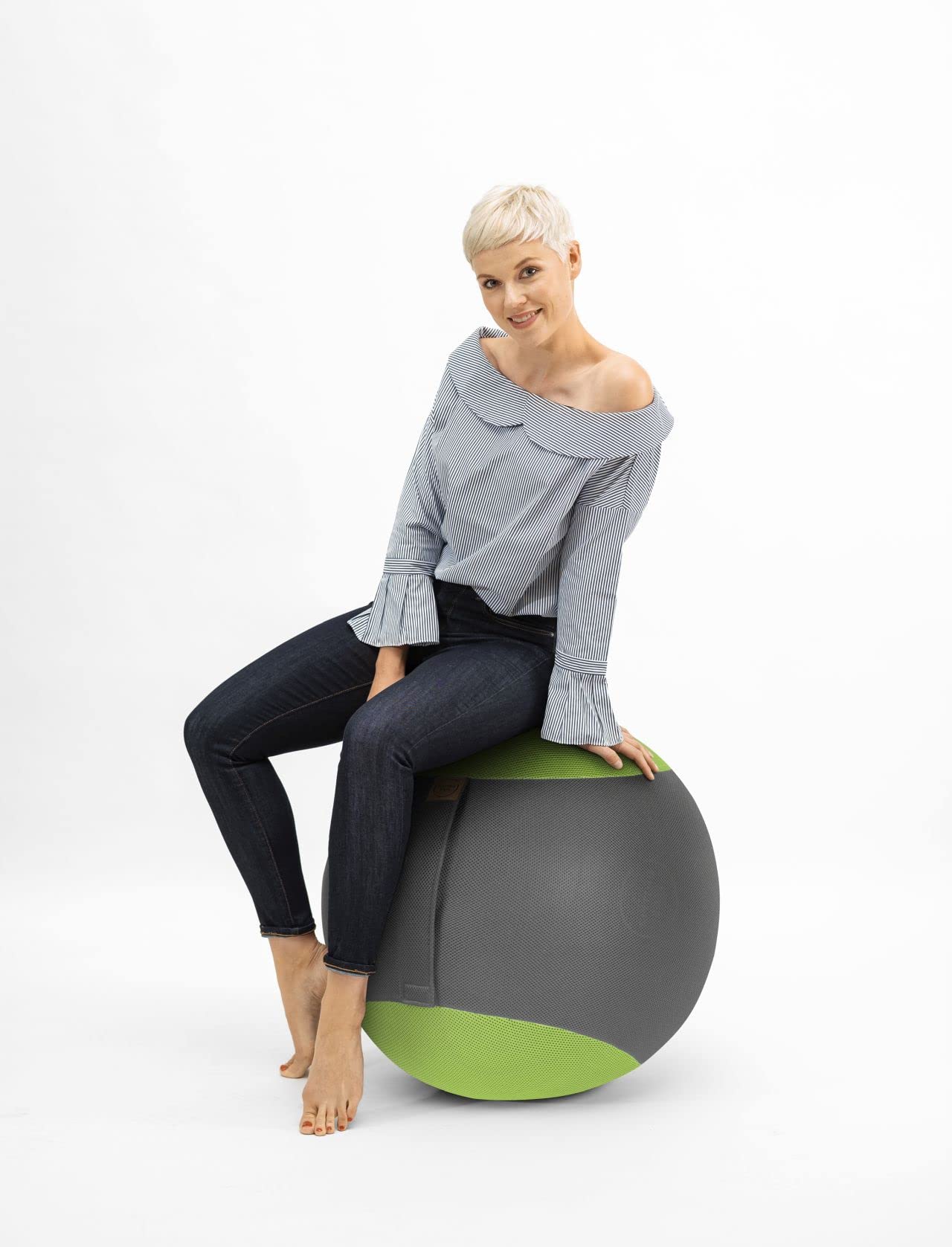 Sitting Ball Sitzball/Gymnastikball MESH Tennis in grün