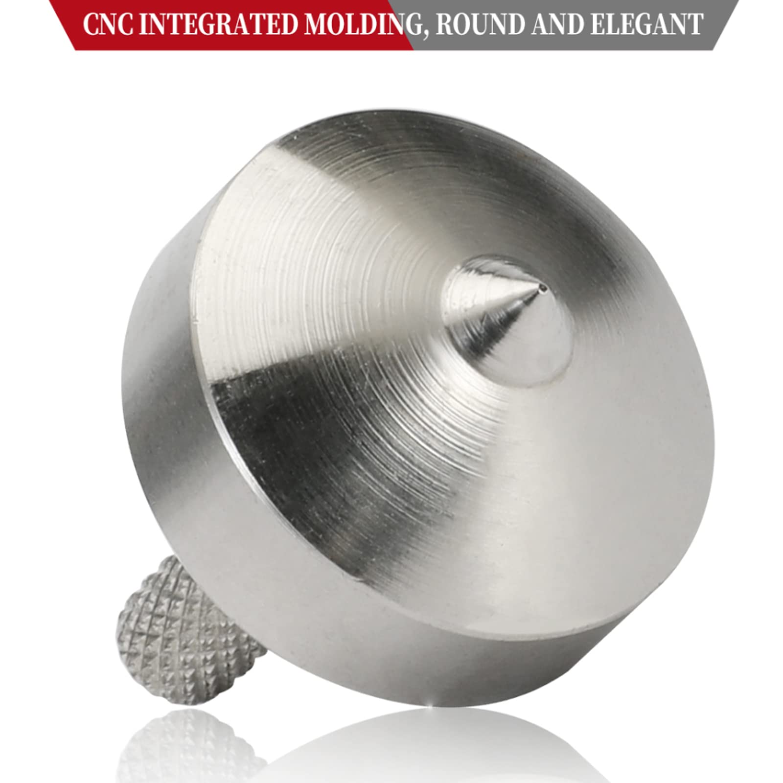 Mini Metal Spinning Top, Funny Desktop Gyro, Kill Time Reduce Stress ADHD Toys, Perfect Balance, Precision CNC Machined from A Solid Block of 304 Stainless Steel (Silver Style 2) - Image 4