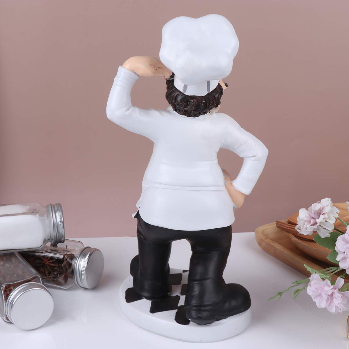 Statua Chef in Resina Ornamento Chef per Cucina Decorazione da Tavolo per Casa Ristorante