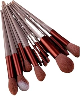 Juego de 13 brochas de maquillaje para corrector, brocha para colorete, polvo, sombra de ojos, resaltador, brocha de base, herramientas de belleza cosmética (color: marrón-sin bolsa)