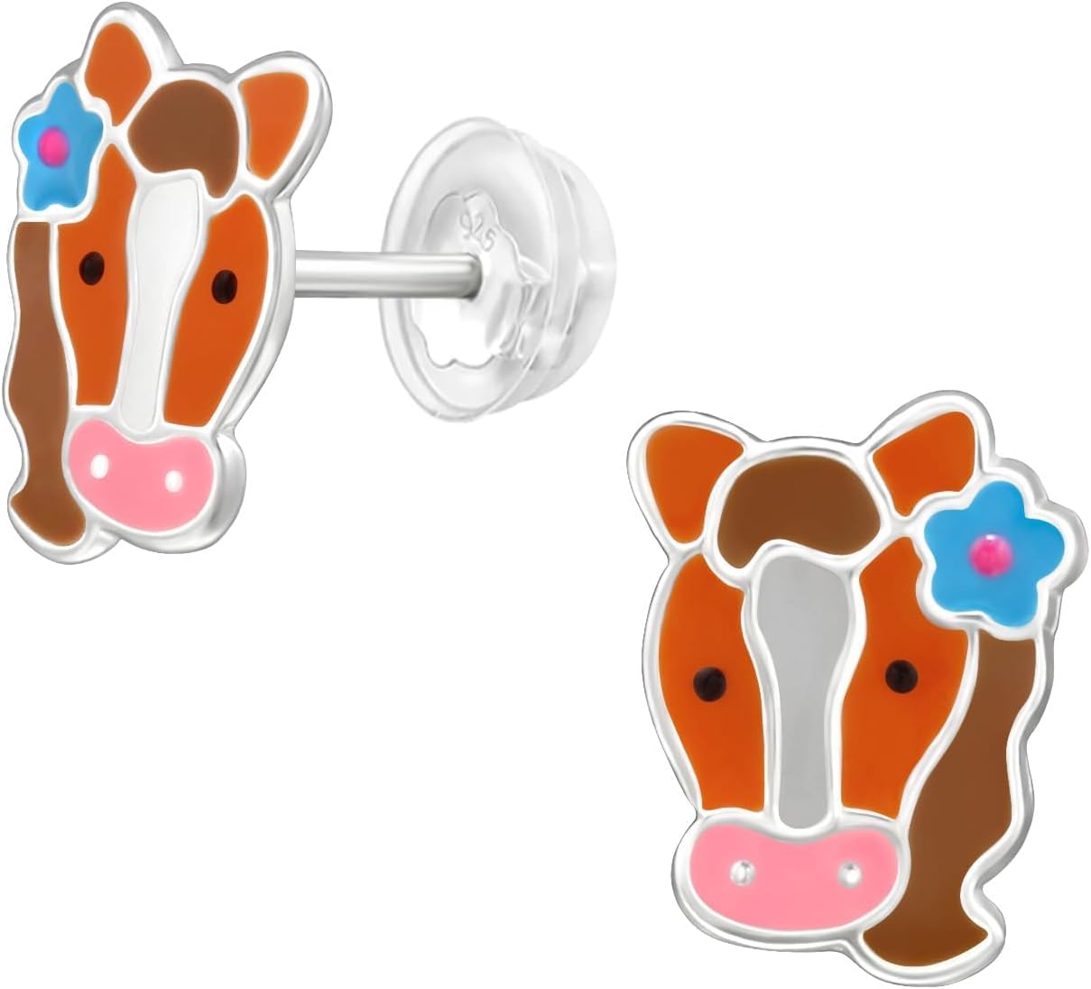 925 Sterling Silver Children's Cute Animal Stud Earrings