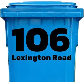 Personalized Trash Can Stickers, Custom Garbage Bin Labels With House Number And Street, Easy To Apply For Outdoor Use(30 * 15cm)